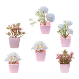 Maxbell 6Pcs Potted Artificial Flowers Mini Potted Plants for Desk Farmhouse Outdoor Style A