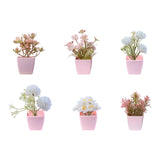 Maxbell 6Pcs Potted Artificial Flowers Mini Potted Plants for Desk Farmhouse Outdoor Style A