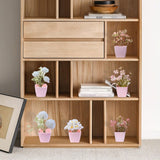 Maxbell 6Pcs Potted Artificial Flowers Mini Potted Plants for Desk Farmhouse Outdoor Style A