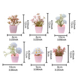 Maxbell 6Pcs Potted Artificial Flowers Mini Potted Plants for Desk Farmhouse Outdoor Style A