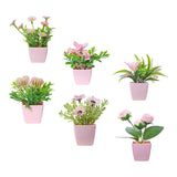 Maxbell 6Pcs Potted Artificial Flowers Mini Potted Plants for Desk Farmhouse Outdoor Style B