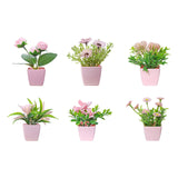 Maxbell 6Pcs Potted Artificial Flowers Mini Potted Plants for Desk Farmhouse Outdoor Style B
