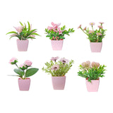 Maxbell 6Pcs Potted Artificial Flowers Mini Potted Plants for Desk Farmhouse Outdoor Style B