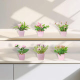 Maxbell 6Pcs Potted Artificial Flowers Mini Potted Plants for Desk Farmhouse Outdoor Style B