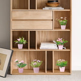 Maxbell 6Pcs Potted Artificial Flowers Mini Potted Plants for Desk Farmhouse Outdoor Style B