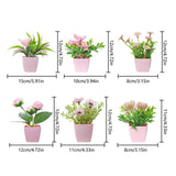 Maxbell 6Pcs Potted Artificial Flowers Mini Potted Plants for Desk Farmhouse Outdoor Style B