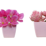 Maxbell 5x Artificial Potted Flowers Faux Flower in Pot for Office Living Room Shelf Style A