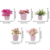 Maxbell 5x Artificial Potted Flowers Faux Flower in Pot for Office Living Room Shelf Style A