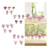 Maxbell 5x Artificial Potted Flowers Faux Flower in Pot for Office Living Room Shelf Style A