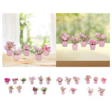 Maxbell 5x Artificial Potted Flowers Faux Flower in Pot for Office Living Room Shelf Style A