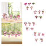 Maxbell 5x Artificial Potted Flowers Faux Flower in Pot for Office Living Room Shelf Style A