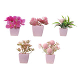 Maxbell 5x Artificial Potted Flowers Faux Flower in Pot for Office Living Room Shelf Style A