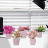 Maxbell 5x Artificial Potted Flowers Faux Flower in Pot for Office Living Room Shelf Style A