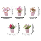 Maxbell 5x Artificial Potted Flowers Faux Flower in Pot for Office Living Room Shelf Style B