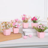 Maxbell 5x Artificial Potted Flowers Faux Flower in Pot for Office Living Room Shelf Style B
