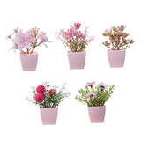 Maxbell 5x Artificial Potted Flowers Faux Flower in Pot for Office Living Room Shelf Style B