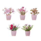 Maxbell 5x Artificial Potted Flowers Faux Flower in Pot for Office Living Room Shelf Style B
