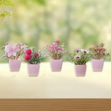 Maxbell 5x Artificial Potted Flowers Faux Flower in Pot for Office Living Room Shelf Style B