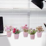 Maxbell 5x Artificial Potted Flowers Faux Flower in Pot for Office Living Room Shelf Style B