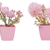 Maxbell 5x Artificial Potted Flowers Faux Flower in Pot for Office Living Room Shelf Style C
