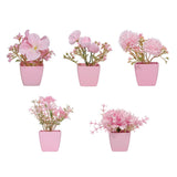 Maxbell 5x Artificial Potted Flowers Faux Flower in Pot for Office Living Room Shelf Style C