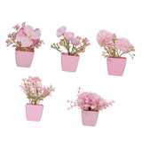 Maxbell 5x Artificial Potted Flowers Faux Flower in Pot for Office Living Room Shelf Style C