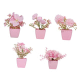 Maxbell 5x Artificial Potted Flowers Faux Flower in Pot for Office Living Room Shelf Style C