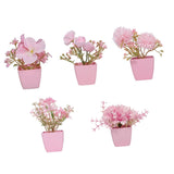 Maxbell 5x Artificial Potted Flowers Faux Flower in Pot for Office Living Room Shelf Style C