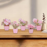 Maxbell 5x Artificial Potted Flowers Faux Flower in Pot for Office Living Room Shelf Style C