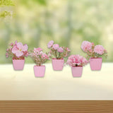 Maxbell 5x Artificial Potted Flowers Faux Flower in Pot for Office Living Room Shelf Style C