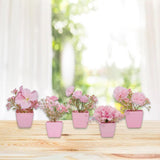 Maxbell 5x Artificial Potted Flowers Faux Flower in Pot for Office Living Room Shelf Style C