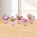 Maxbell 5x Artificial Potted Flowers Faux Flower in Pot for Office Living Room Shelf Style C