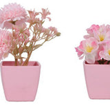 Maxbell 5x Artificial Potted Flowers Faux Flower in Pot for Office Living Room Shelf Style D