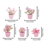 Maxbell 5x Artificial Potted Flowers Faux Flower in Pot for Office Living Room Shelf Style D
