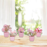 Maxbell 5x Artificial Potted Flowers Faux Flower in Pot for Office Living Room Shelf Style D