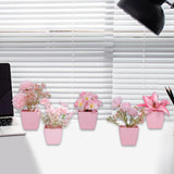 Maxbell 5x Artificial Potted Flowers Faux Flower in Pot for Office Living Room Shelf Style D