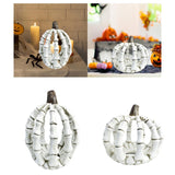 Maxbell Halloween Skeleton Pumpkin Decoration for Living Room Housewarming Fireplace 11.8x11.4x15.7cm