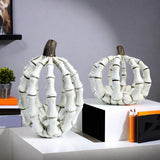 Maxbell Halloween Skeleton Pumpkin Decoration for Living Room Housewarming Fireplace 13.8x13.2x12cm