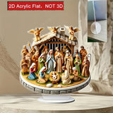 Maxbell 2D Holy Family Decoration Acrylic Art Craft for Office Bookshelf Dining Room