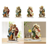Maxbell 2D Holy Family Decoration Acrylic Art Craft for Home Decor Dining Room Shelf 13.4cmx20cm
