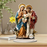 Maxbell 2D Holy Family Decoration Acrylic Art Craft for Home Decor Dining Room Shelf 13.4cmx20cm