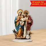 Maxbell 2D Holy Family Decoration Acrylic Art Craft for Home Decor Dining Room Shelf 13.4cmx20cm