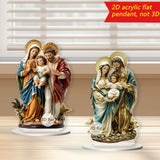 Maxbell 2D Holy Family Decoration Acrylic Art Craft for Home Decor Dining Room Shelf 11.5cmx20cm