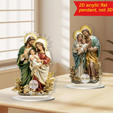 Maxbell 2D Holy Family Decoration Acrylic Art Craft for Home Decor Dining Room Shelf 13.5cmx20cm