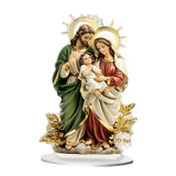 Maxbell 2D Holy Family Decoration Acrylic Art Craft for Home Decor Dining Room Shelf 13.5cmx20cm