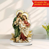 Maxbell 2D Holy Family Decoration Acrylic Art Craft for Home Decor Dining Room Shelf 13.5cmx20cm