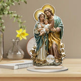 Maxbell 2D Holy Family Decoration Acrylic Art Craft for Home Decor Dining Room Shelf 11.4cmx20cm