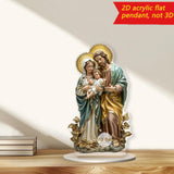 Maxbell 2D Holy Family Decoration Acrylic Art Craft for Home Decor Dining Room Shelf 11.4cmx20cm