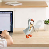 Maxbell Magnetic Goose Key Holder Cute Decorative Goose Statue for Key Storage Table without Base