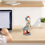 Maxbell Magnetic Goose Key Holder Cute Decorative Goose Statue for Key Storage Table with Base